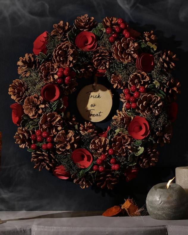 Trick or Treat Halloween Personalised Wreath