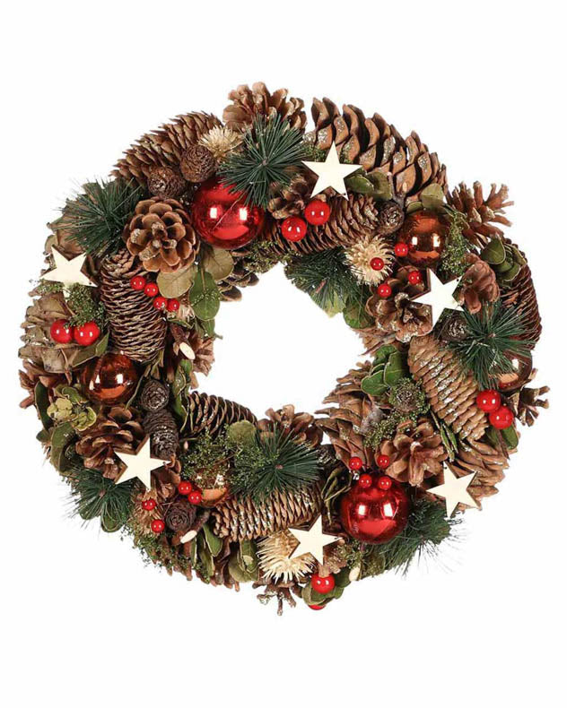 Personalised Baubles & Stars Wreath 35cm