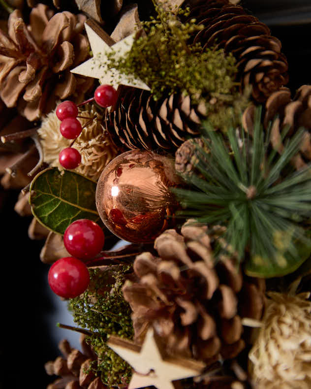Baubles & Stars Christmas Wreath 35cm