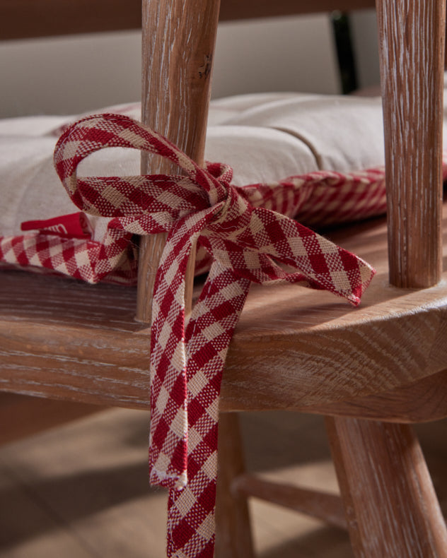 Set of Gingham Stag Seat Pads