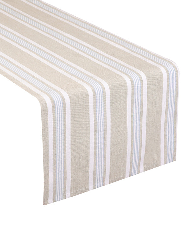 Millstone Blue Stripe Fabric Table Runner