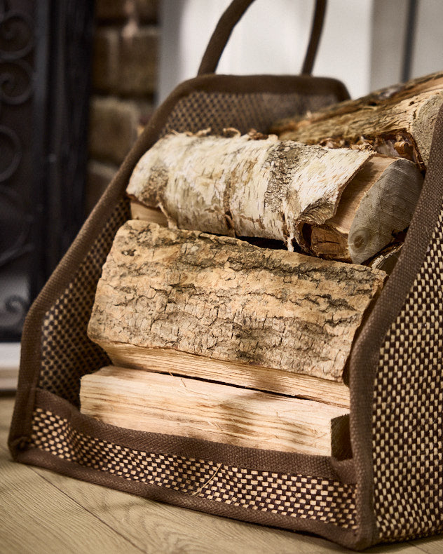 Open Ended Brown Jute Log Bag