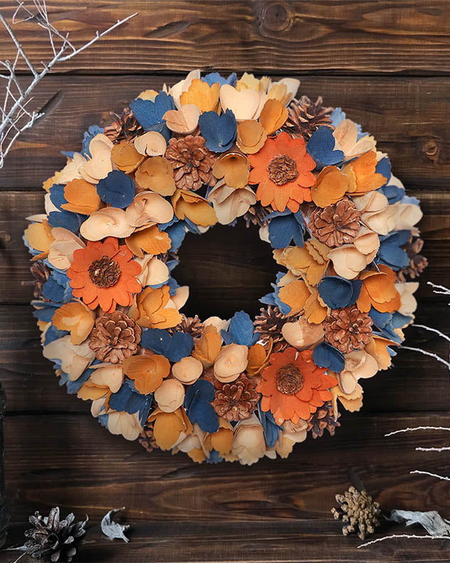 Pumpkin Blooms Halloween Wreath