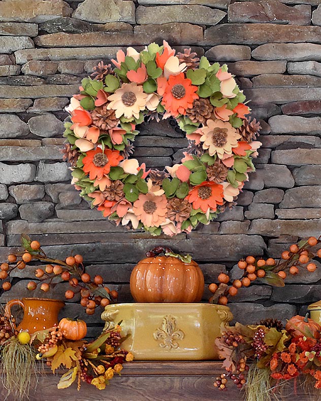 Harvest Floral Halloween Wreath