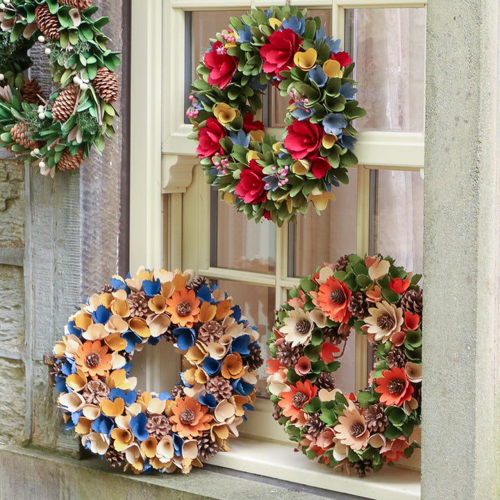 Front Door Wreath Floral Harvest Decorative Front Door Wall Hanging Wreath Garland Decoration Vintage Rustic Summer Wreath Home Decor