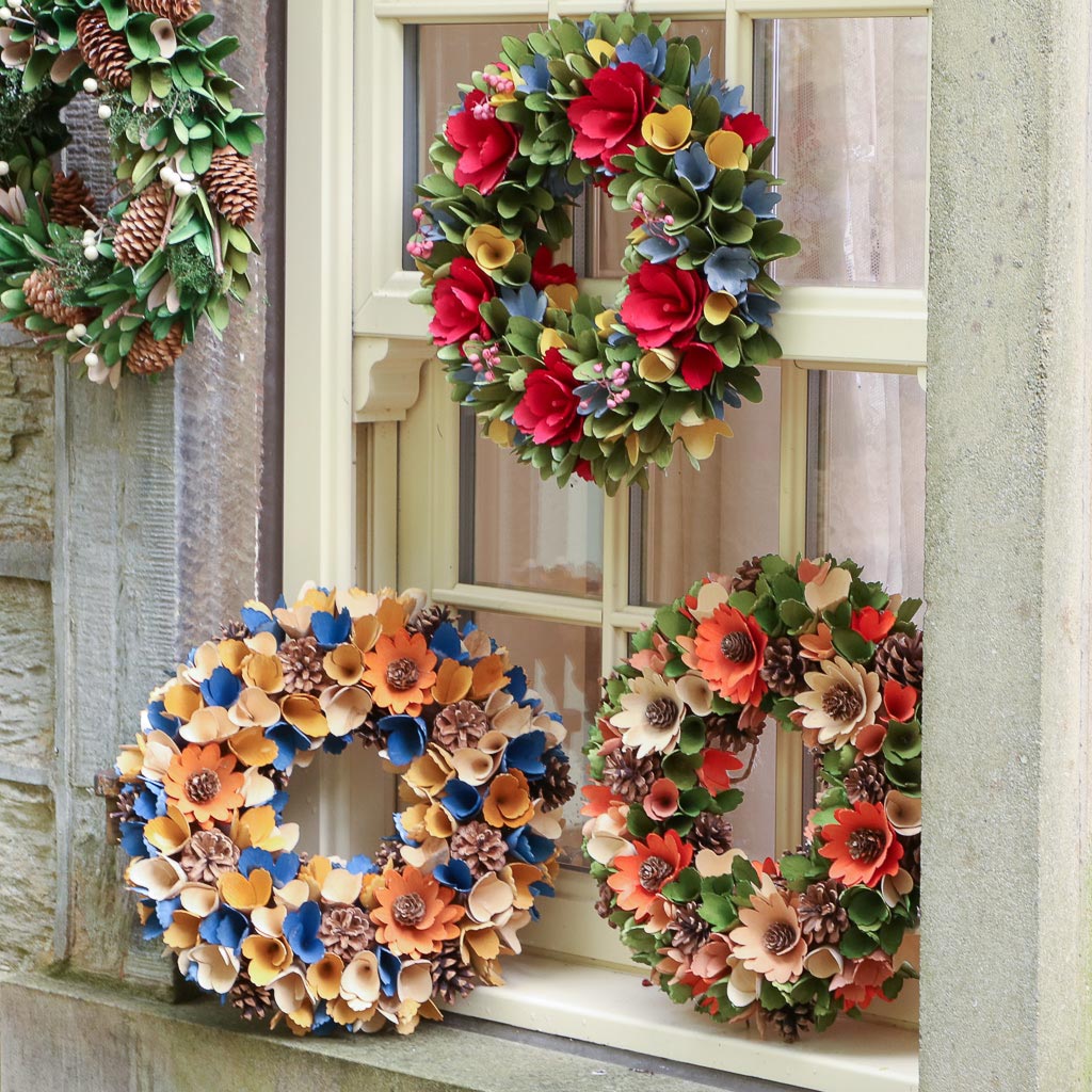 Factory Wreath For Front Door | Monogram Wreath | Winter Wreath | Year Around Wreath | Floral Wreath | Cotton Wreath