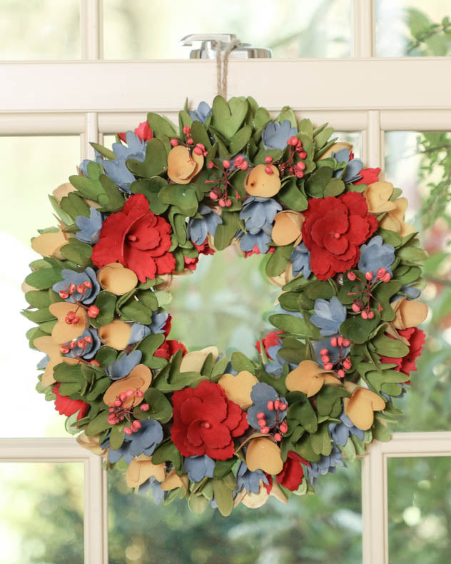 Colourful Blooms Floral Indoor Wreath 31cm
