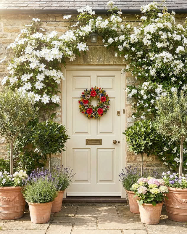 Colourful Blooms Door Wreath 35cm