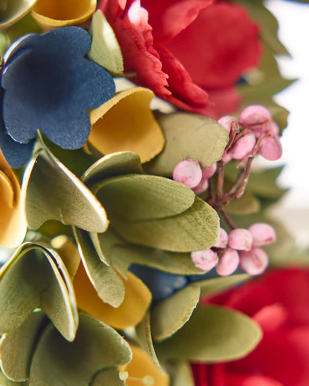 Colourful Blooms Door Wreath 35cm