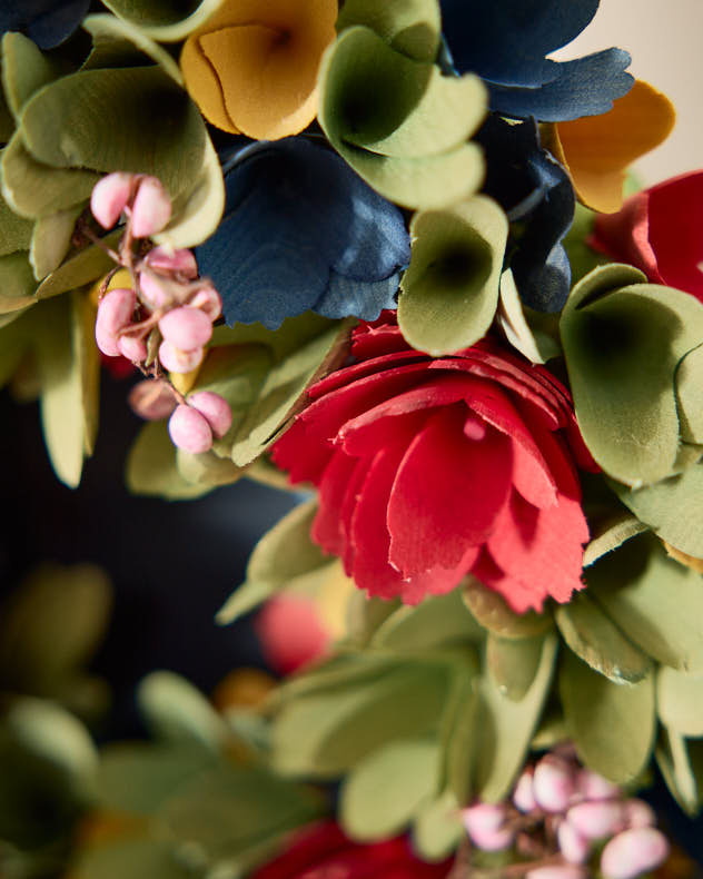 Colourful Blooms Door Wreath 35cm