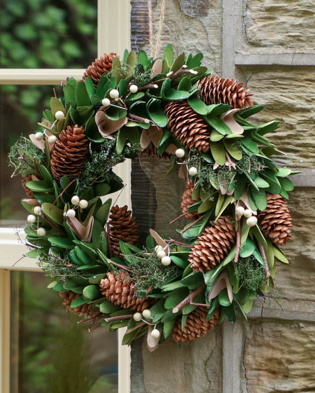 Personalised Pinecone & Mistletoe Forest Wreath