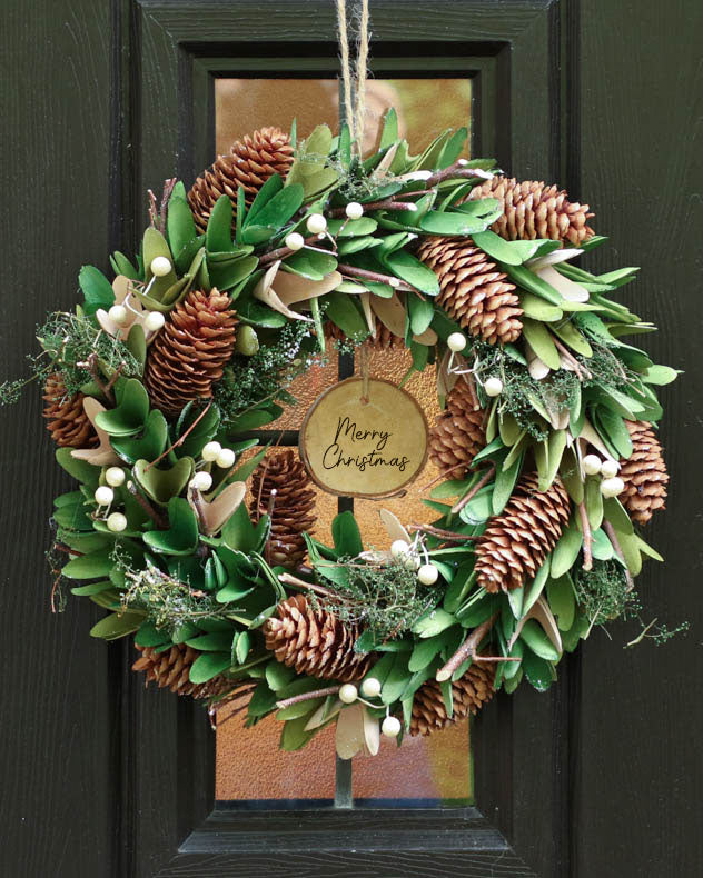 Personalised Pinecone & Mistletoe Forest Wreath