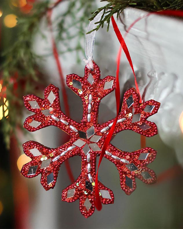 Red Snowflake Ornament