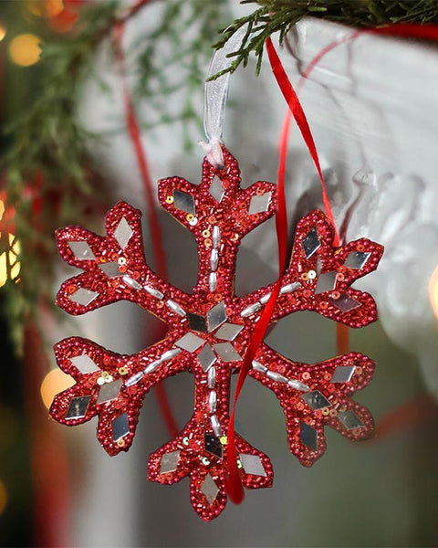 Snowflake christmas ornaments discount