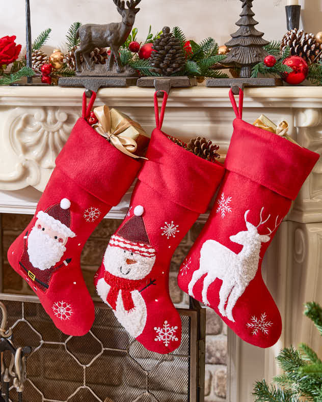 Chaussette de Noël rouge pour enfants