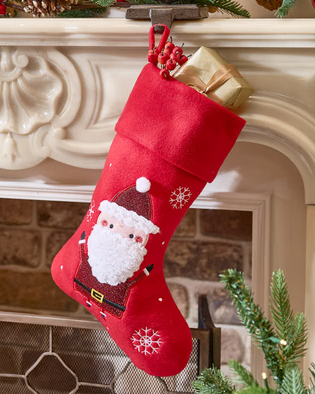 Chaussette de Noël rouge pour enfants