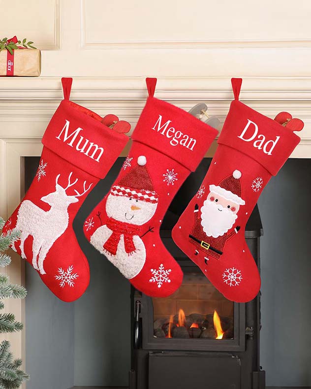 Personalised Jolly Red Christmas Stockings