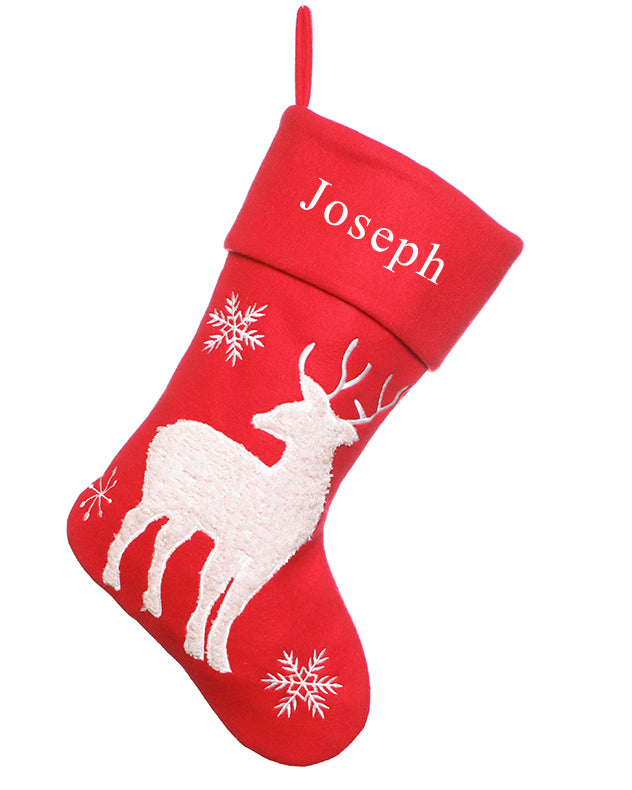 Personalised Red Reindeer Stocking