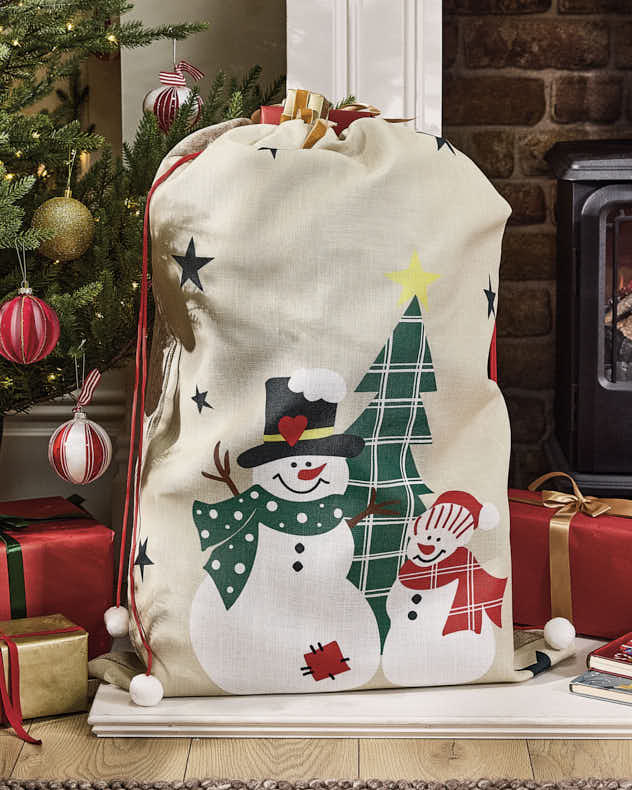 Recycled Polyester Gift Sack - Snowmen Giant Christmas Gift Sack