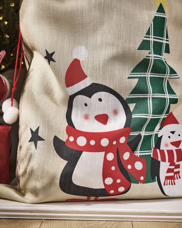 Personalised Penguins Christmas Sack