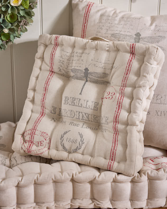 Seat Pads Set of all 3 - Belle Jardinere Red Indoor Cushions