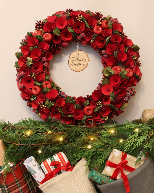 Wreaths - Personalised Extra Large Red Roses Wreath