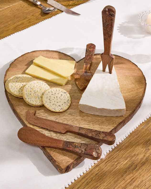 Wooden Cheese Platter Gift Set