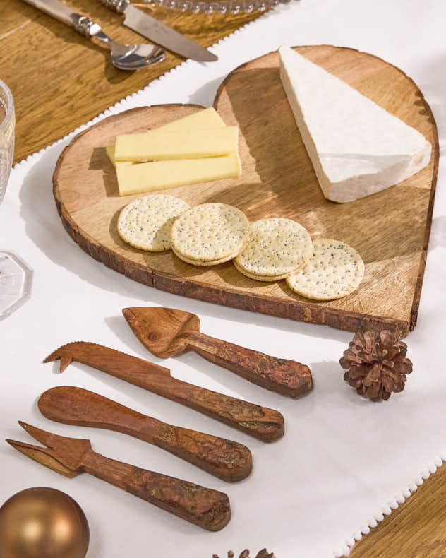 Wooden Cheese Platter Gift Set