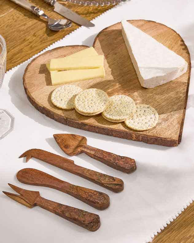 Wooden Cheese Platter Gift Set