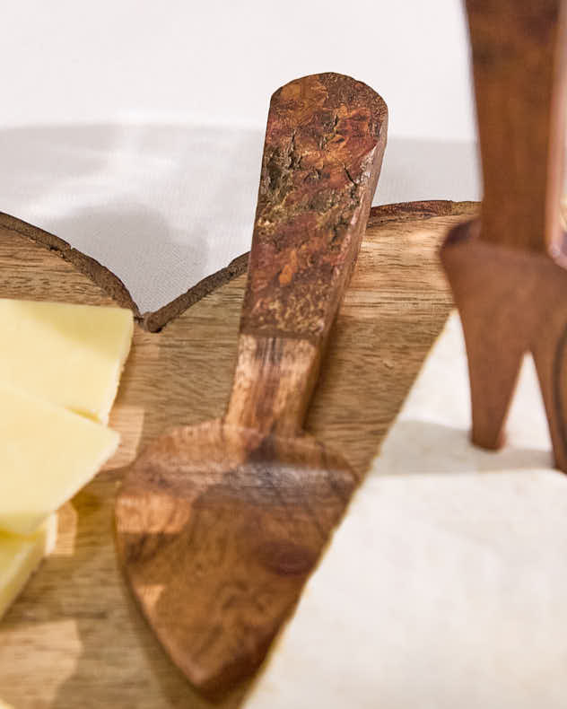 Wooden Cheese Platter Gift Set