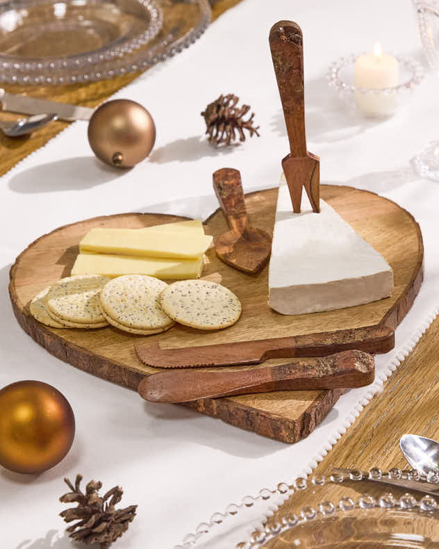 Wooden Cheese Platter Gift Set