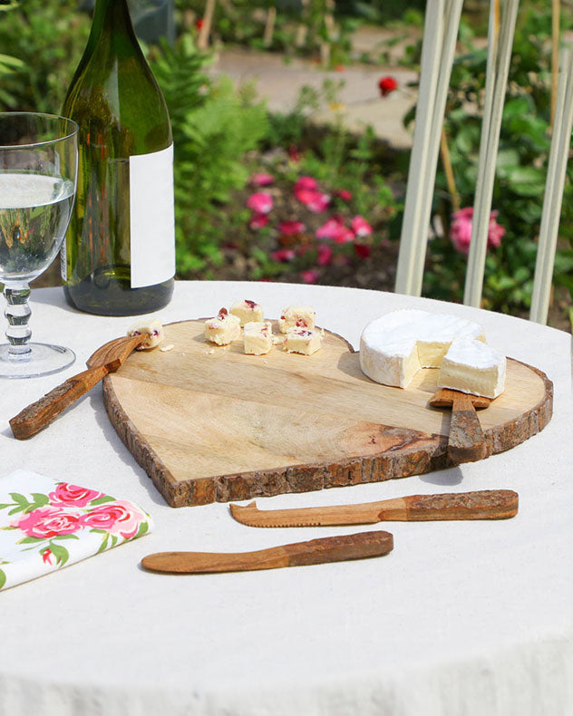 Wooden Cheese Platter Gift Set