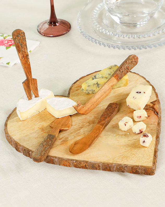 Wooden Cheese Platter Gift Set