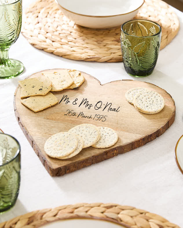 Personalised Heart Cheese Board