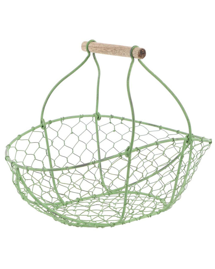 Handwoven Green Chickenwire Craft Trug