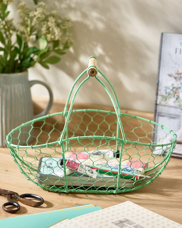 Green Chickenwire Craft Trug