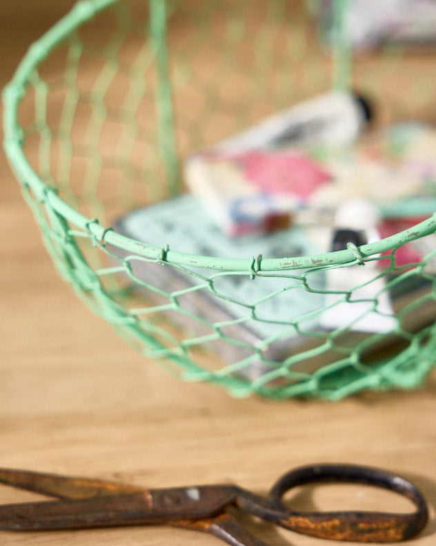 Green Chickenwire Craft Trug