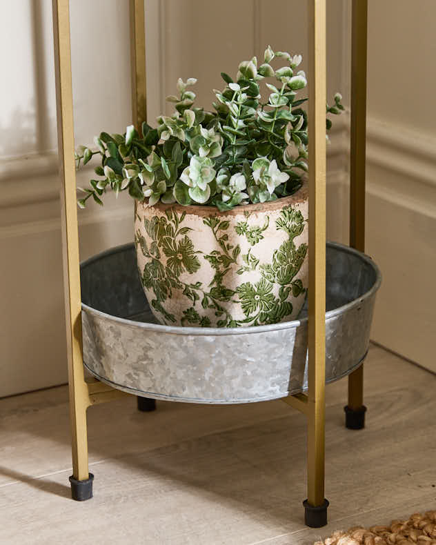 Galvanized Zinc Tall Planter