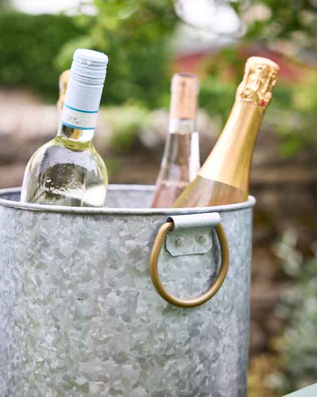 Elegant Champagne Bucket on Stand with Tray