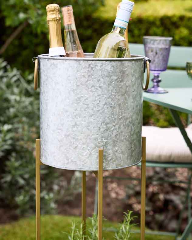 Elegant Champagne Bucket on Stand with Tray