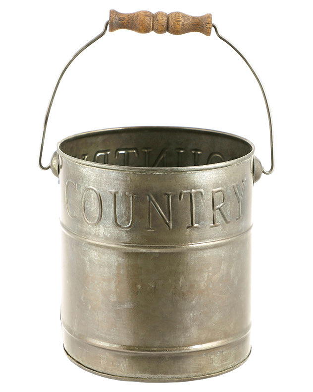 Aged Zinc Desk Caddy Pot