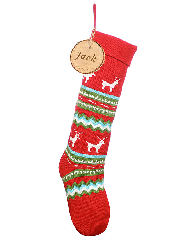 Personalised Fair Isle Knitted Christmas Stocking