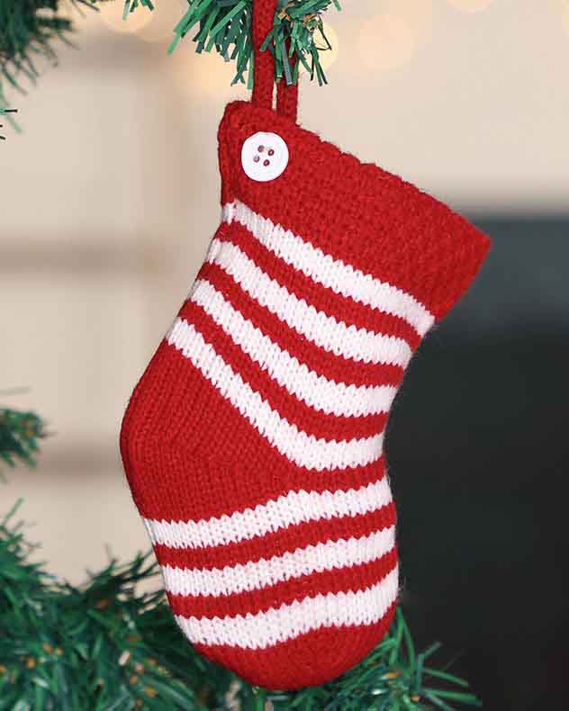 Striped Stocking Tree Decoration