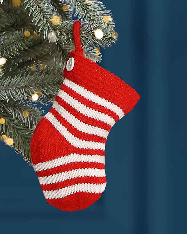 Striped Stocking Tree Decoration