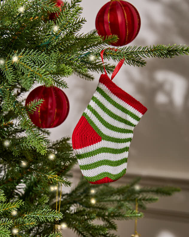 Candy Stripe Stocking Tree Decoration