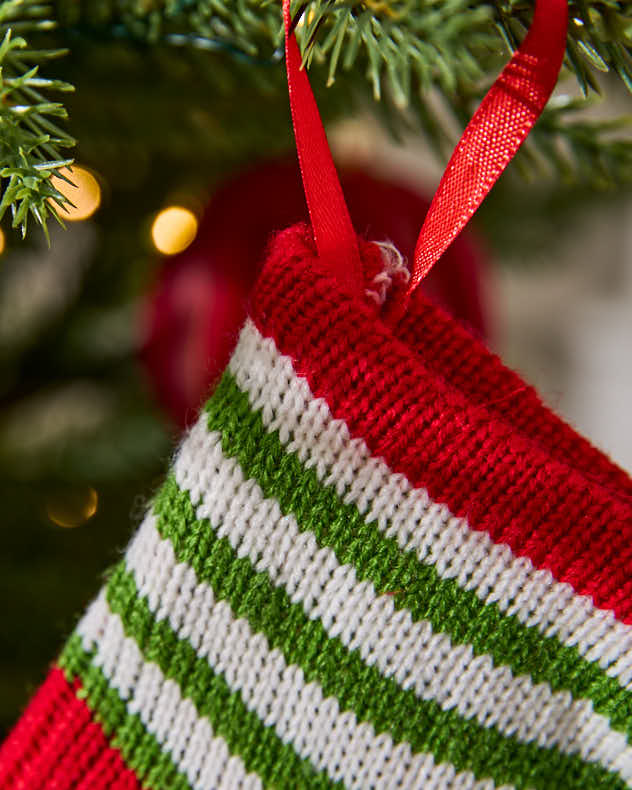 Candy Stripe Stocking Tree Decoration