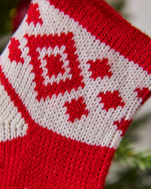 Red & White Stocking Tree Decoration