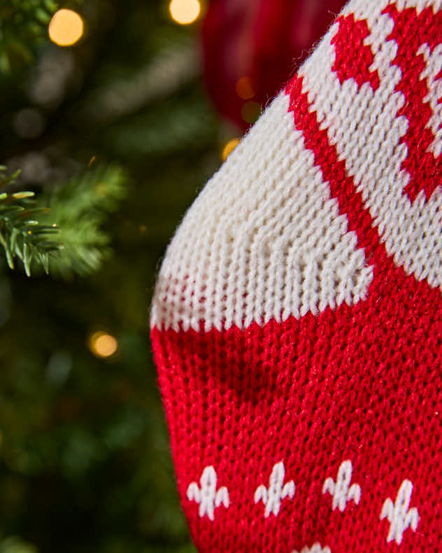 Red & White Stocking Tree Decoration