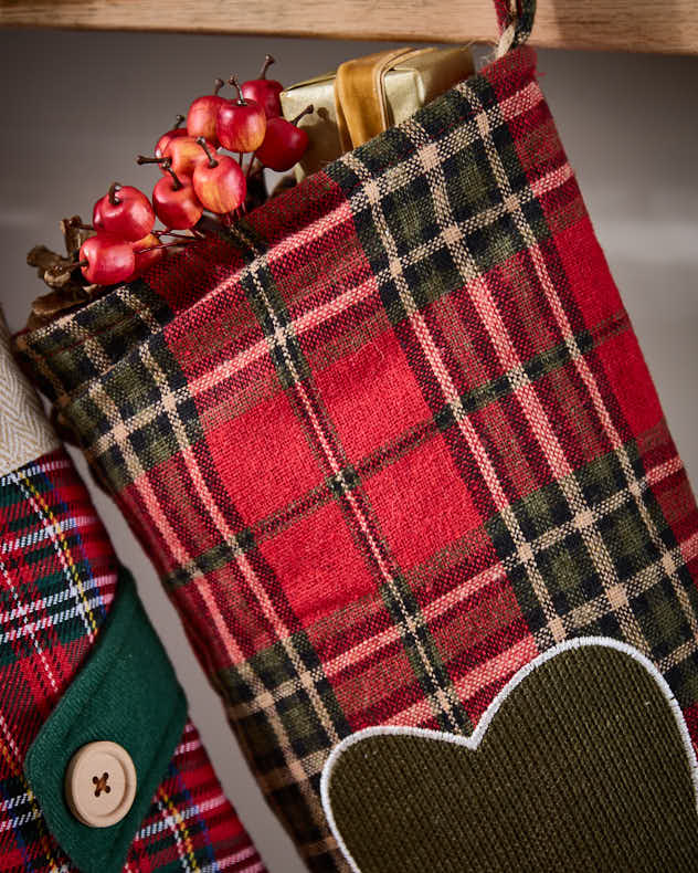 Highland Tartan Love Heart Stocking