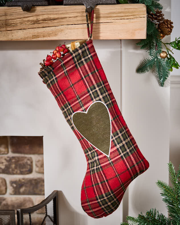 Red Stockings - Highland Tartan Love Heart Stocking